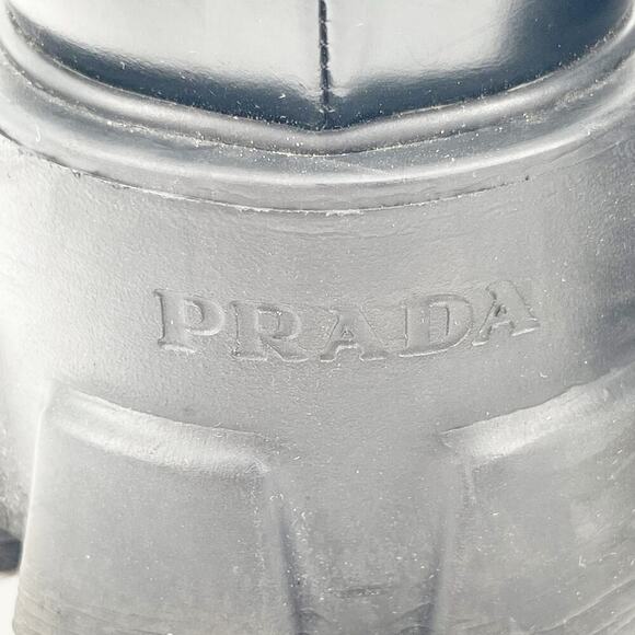 Prada Black Brushed Leather Lace Up Chunky Monolith Derby Oxford Loafer IT 39 - Picture 11 of 16